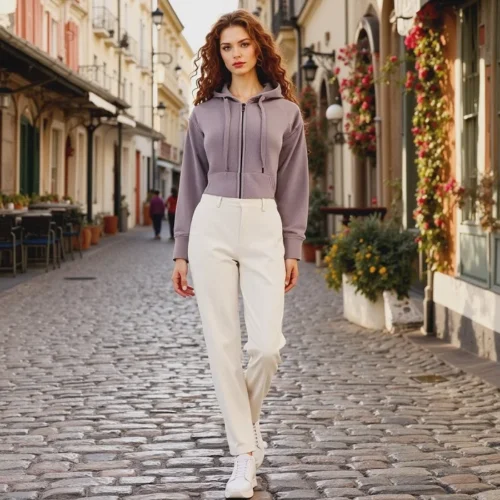 Ladies Sweat Jacket with Hoodie